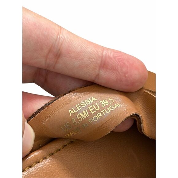 Bruno Magli Alessia Open Toe Slide Sandal Size 8.5 Cognac Leather $298 - Picture 4 of 5